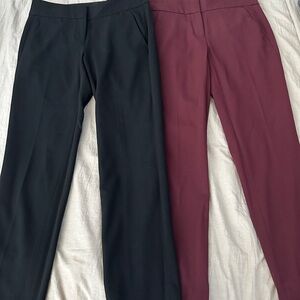 LOFT Black and Burgundy Ankle Pants x2